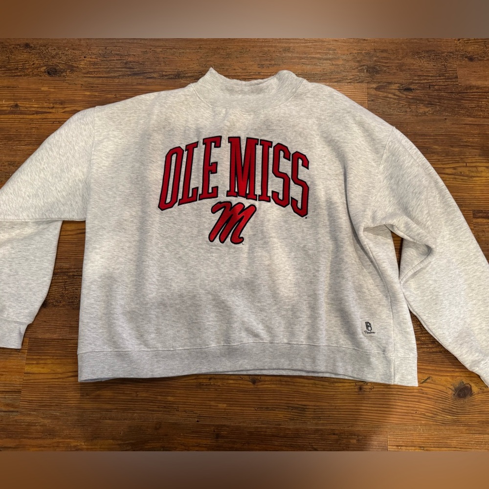 Ole Miss Gray Mock Neck Sweatshirt